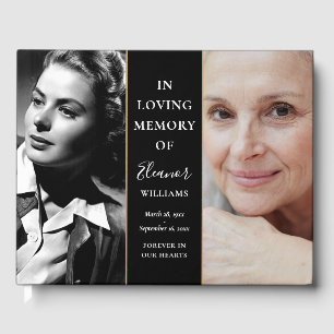 Then And Now 2 Photo Memorial Funeral  Guest Book