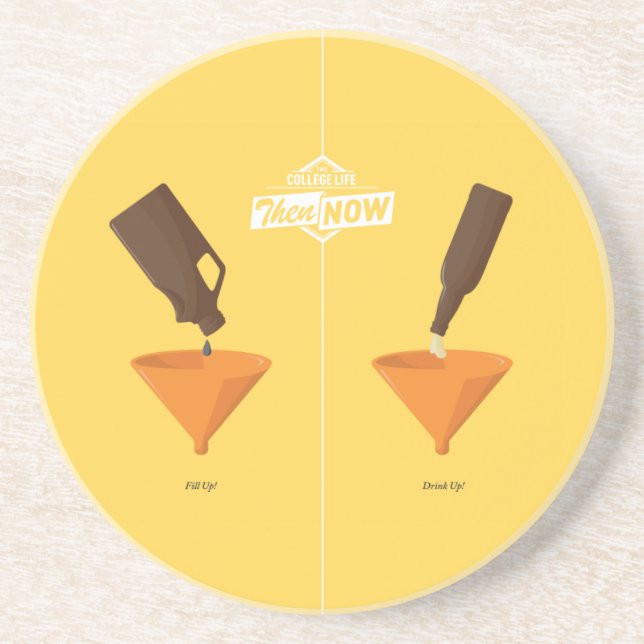 Then And Now: Beer Pong Coaster (Front)