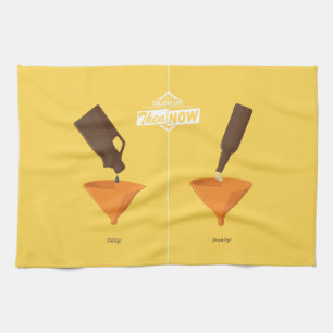 Then And Now: Beer Pong Kitchen Towel