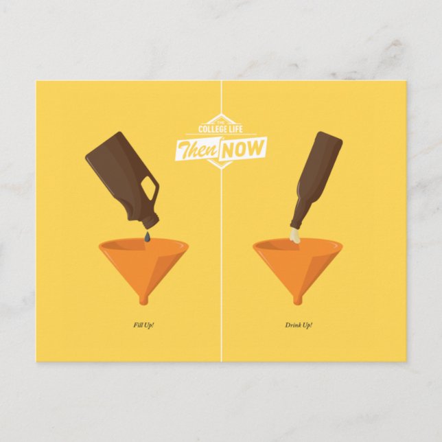 Then And Now: Beer Pong Postcard (Front)