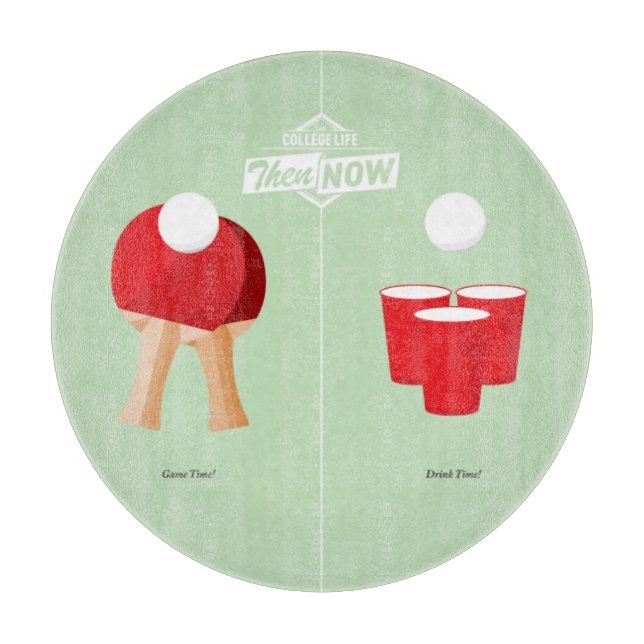 Then And Now: Ping Pong Cutting Board (Front)