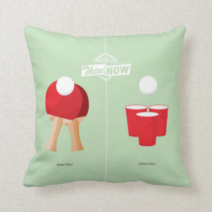 Then And Now: Ping Pong Throw Pillow