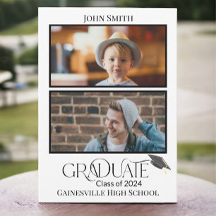 Then And Now Two Photo Graduation Announcement