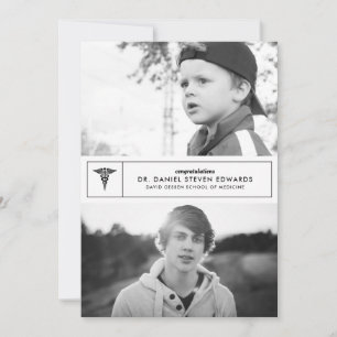 Then & Now 2 Photo Graduation Announcement