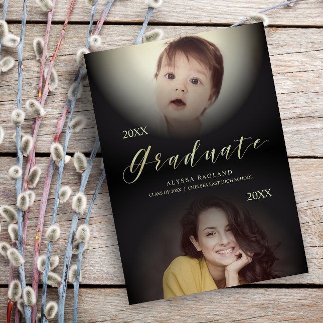 Then & Now Modern Photo Graduate Announcement (Creator Uploaded)