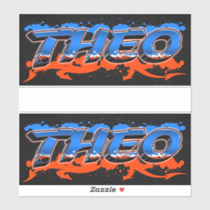Theo First Name Graffiti Sticker