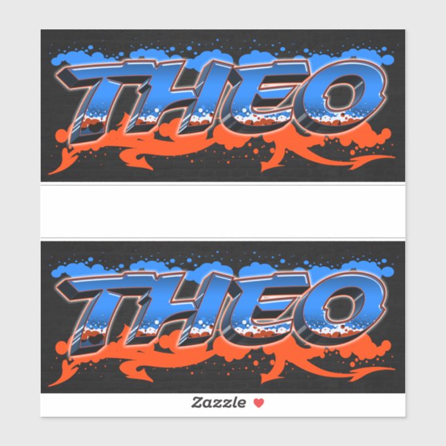Theo First Name Graffiti Sticker (Sheet)