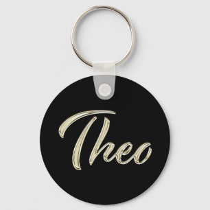 Theo Name whitegold Button Porte-clés