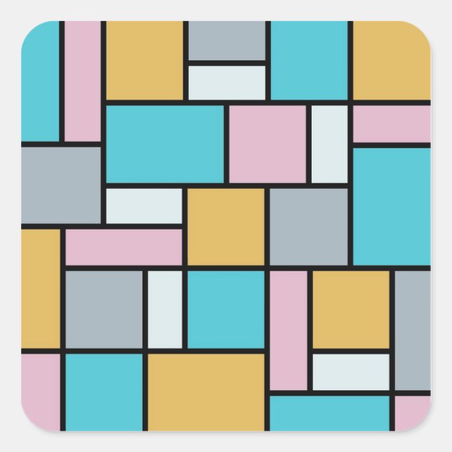 Theo Van Doesburg - Composition 17 - Mondrian Art Square Sticker (Front)