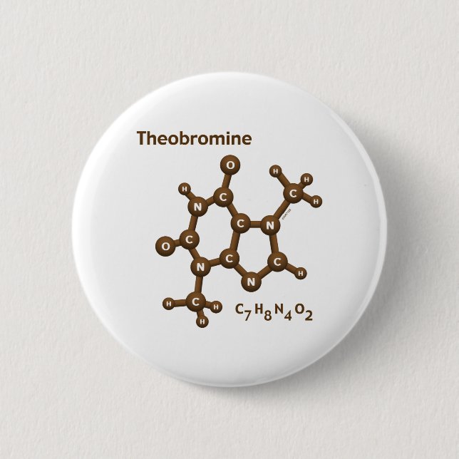 Theobromine 2 Inch Round Button (Front)