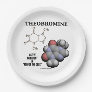 Theobromine Chocolate Molecule Active Ingredient Paper Plate