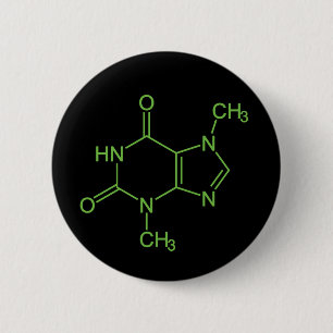 Theobromine Chocolate Molecule Chemical Diagram 2 Inch Round Button