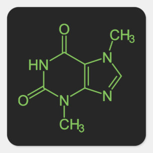 Theobromine Chocolate Molecule Chemical Diagram Square Sticker