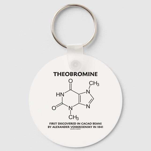 Theobromine First Discovered In Cacao Beans 1841 Keychain (Front)