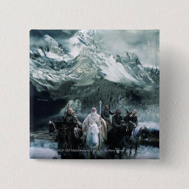 Theoden and the Fellowship 2 Inch Square Button (Front)