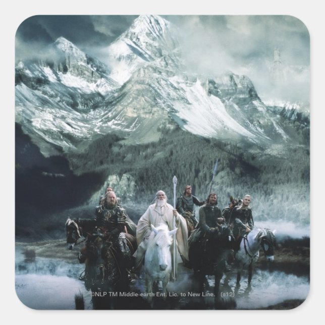 Theoden and the Fellowship Square Sticker (Front)