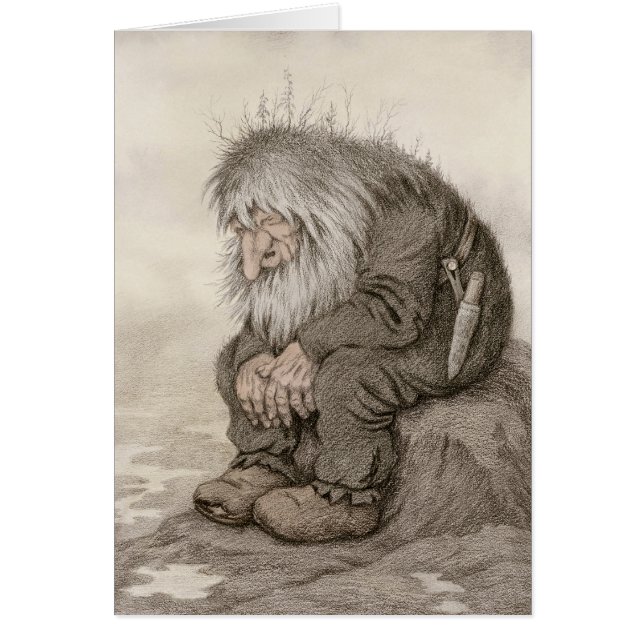 Theodor Kittelsen Troll wonders how old Note card (Front)
