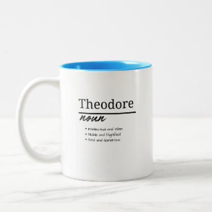 Theodore, Boy Personalized Name Definition Two-Tone Coffee Mug