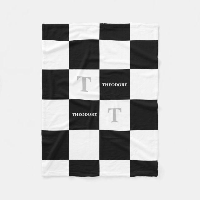 Theodore Name Custom Unisex Nursery Name Reveal Fleece Blanket (Front)