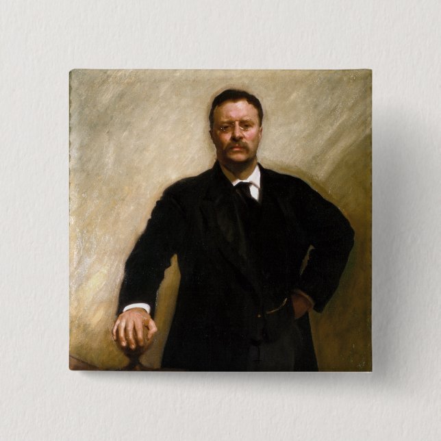 Theodore Roosevelt 2 Inch Square Button (Front)