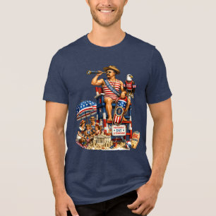 theodore roosevelt as an independence day lifeguar Tri-Blend shirt