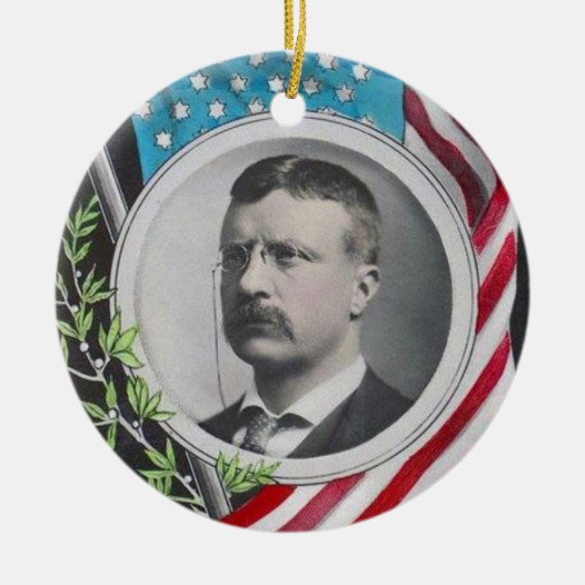 Theodore Roosevelt Ceramic Ornament (Front)