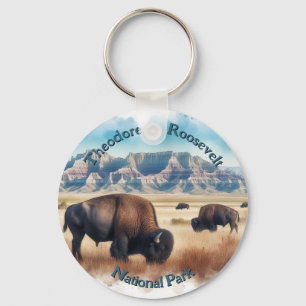 Theodore Roosevelt National Park Bison Souvenir  Keychain