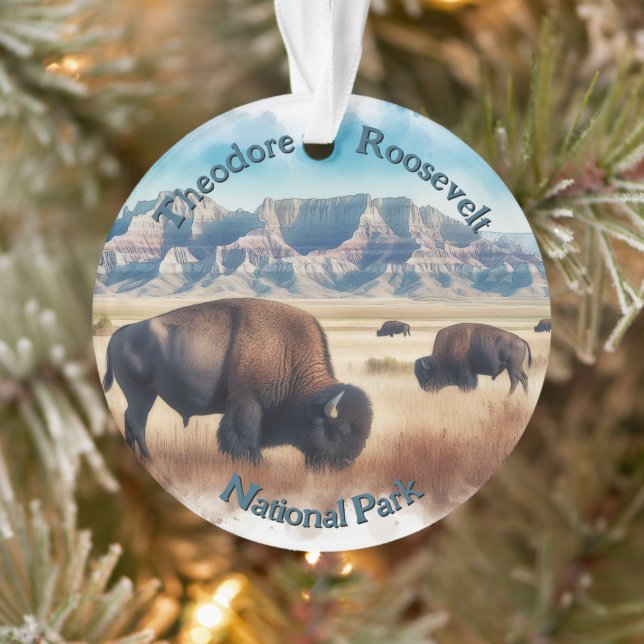 Theodore Roosevelt National Park Bison Souvenir  Ornament (Tree)