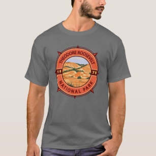Theodore Roosevelt National Park Retro Compass T-Shirt