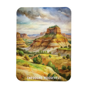 Theodore Roosevelt National Park Watercolor Magnet