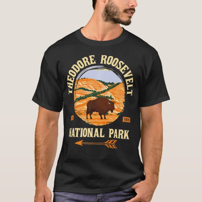 Theodore Roosevelt North Dakota US National Park V T-Shirt (Front)