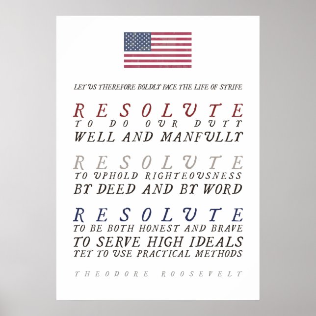 Theodore Roosevelt’s Strenuous Life Poster (Front)