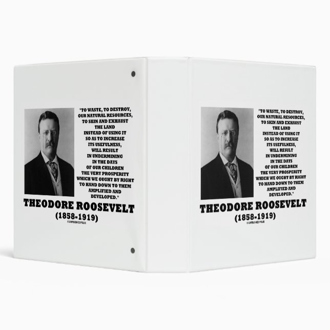 Theodore Roosevelt Waste Destroy Natural Resources Binder (Background)