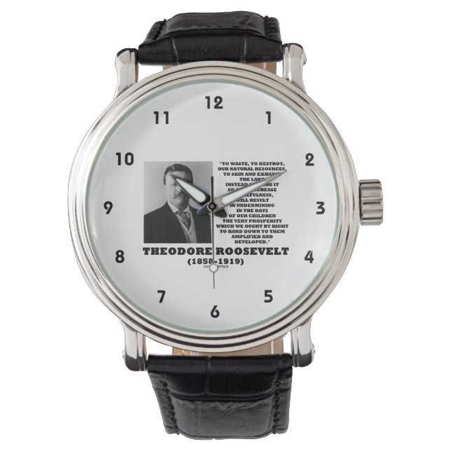 Theodore Roosevelt Waste Destroy Natural Resources Watch (Front)