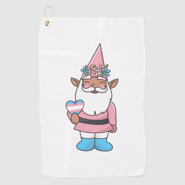 Theodore the Transgender Gnome   Golf Towel (Front)