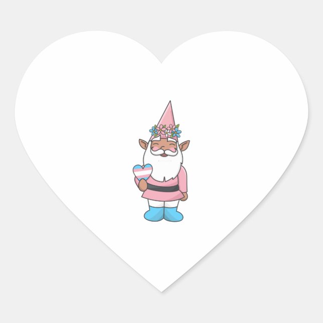 Theodore the Transgender Gnome   Heart Sticker (Front)