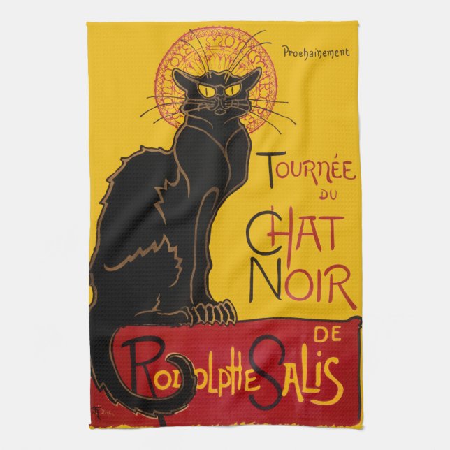 Theophile Steinlen - Le Chat Noir Vintage Kitchen Towel (Vertical)