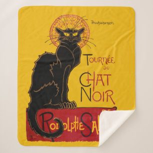 Theophile Steinlen - Le Chat Noir Vintage Sherpa Blanket