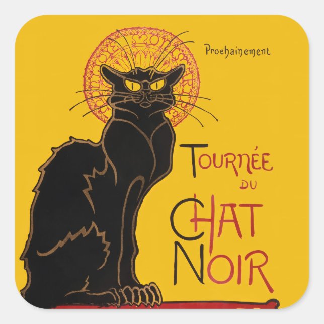 Theophile Steinlen - Le Chat Noir Vintage Square Sticker (Front)