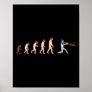 Theory Of Evolution Cricket Player Funny Poster