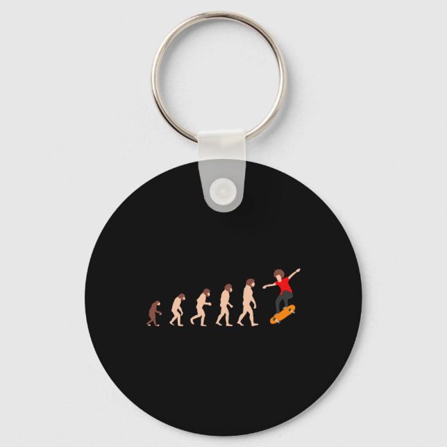 Theory Of Evolution Skateboarding Funny  Keychain (Front)