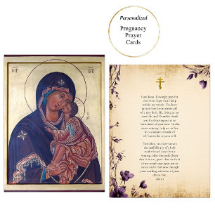 Theotokos and Child Christ Pregnancy Prayer Card