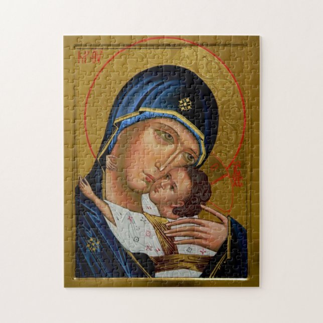 Theotokos and Christ Child Orthodox Christian Icon Jigsaw Puzzle (Vertical)