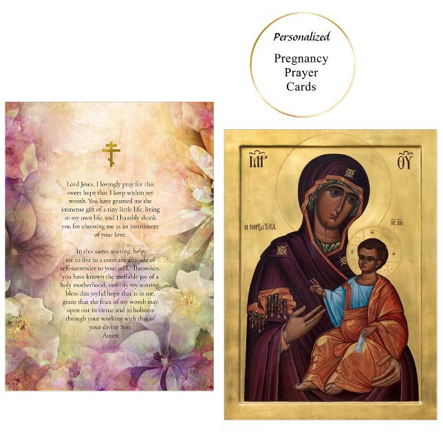 Theotokos and Christ Child Pregnancy Prayer Card (Creator Uploaded)