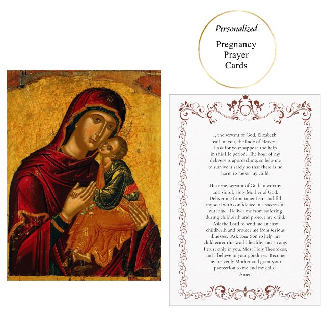 Theotokos and Christ Child Pregnancy Prayer Card   (Creator Uploaded)