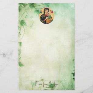 Theotokos Christ Child and Angels Orthodox  Stationery