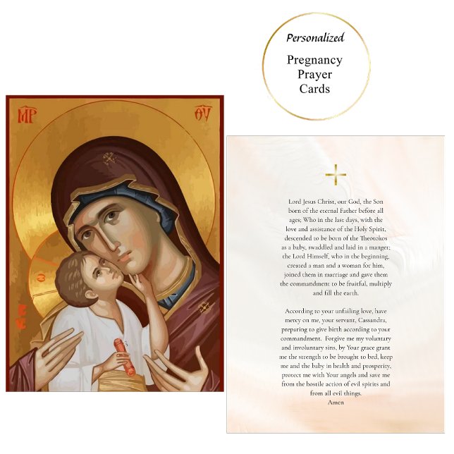 Theotokos et la carte de prière de la grossesse en (Créateur téléchargé)
