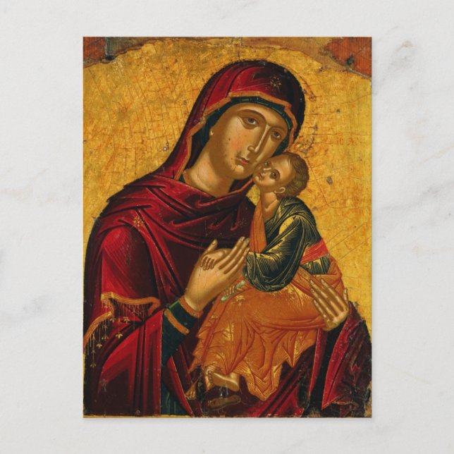 Theotokos Infant Jesus Orthodox Christian Icon Postcard (Front)