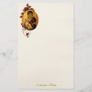 Theotokos of Vladimir Orthodox Christian Custom Stationery