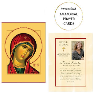 Theotokos Orthodox Christian Funeral Prayer Card
